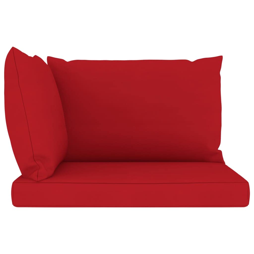 Premium 3-Piece Pallet Sofa Cushion Set - Soft Red Fabric Covers - Water Resistant & Durable - Perfect for Outdoor Patio, Deck, or Garden Furniture