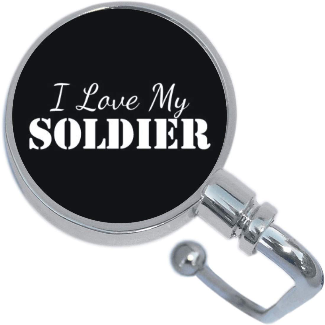 NewCharms I Love My Soldier Purse Hanger & Pouch - Military Appreciation Gift for Army Wives, Girlfriends - Perfect for Handbags, Backpacks & Keychains