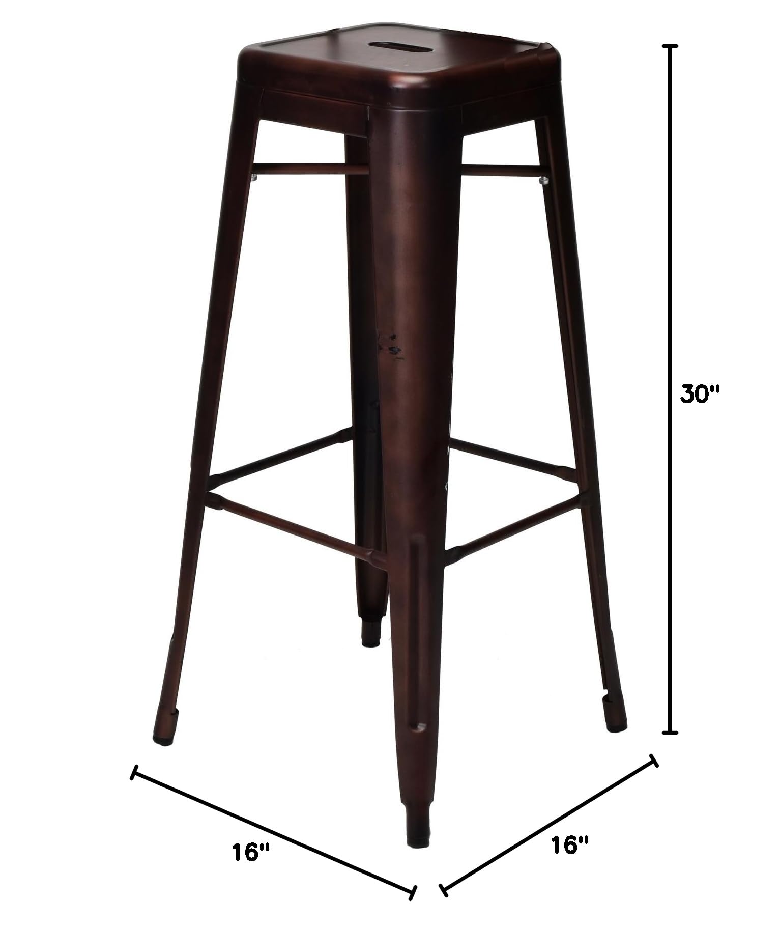 Oscar Metal Bar Stool Chairs - Rose Gold Commercial Seating for Restaurants, Bars & Home Kitchen Countertops - Heavy Duty Adjustable Height Barstools with Back Support
