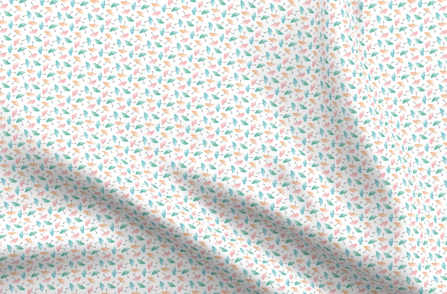 Micro Scale Umbrellas Printed Velvet Upholstery Fabric - Spring Tiny Umbrella Design Fat Quarter for Home Decor, Apparel & DIY Projects | Perfect for Curtains, Pillows, Dresses & Crafting