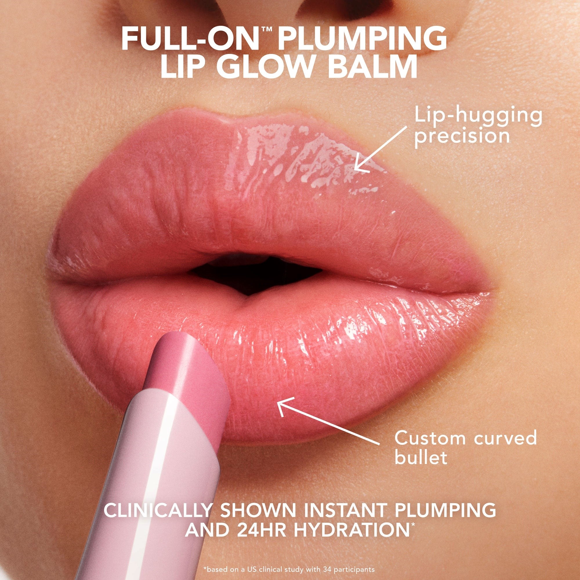 Full On™ Plumping Lip Glow Balm - Hydrating Lip Plumper with Vitamin E | Perfect for Dry Lips, Daily Moisturizing & Night Care