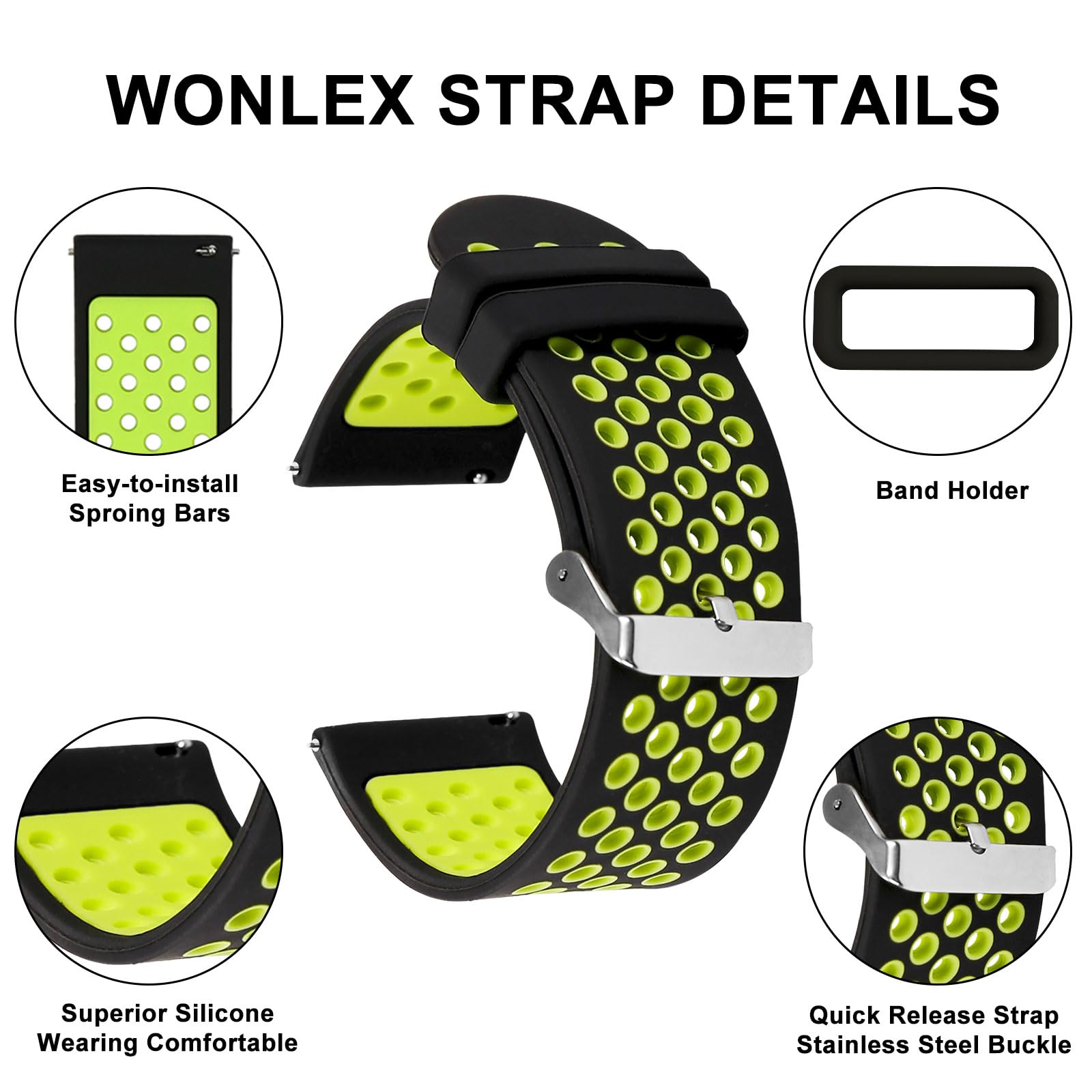 Universal 18mm 20mm 22mm 24mm Quick Release Silicone Watch Band Replacement - Durable Rubber Strap for Men & Women, Perfect for Sports, Swimming & Daily Wear