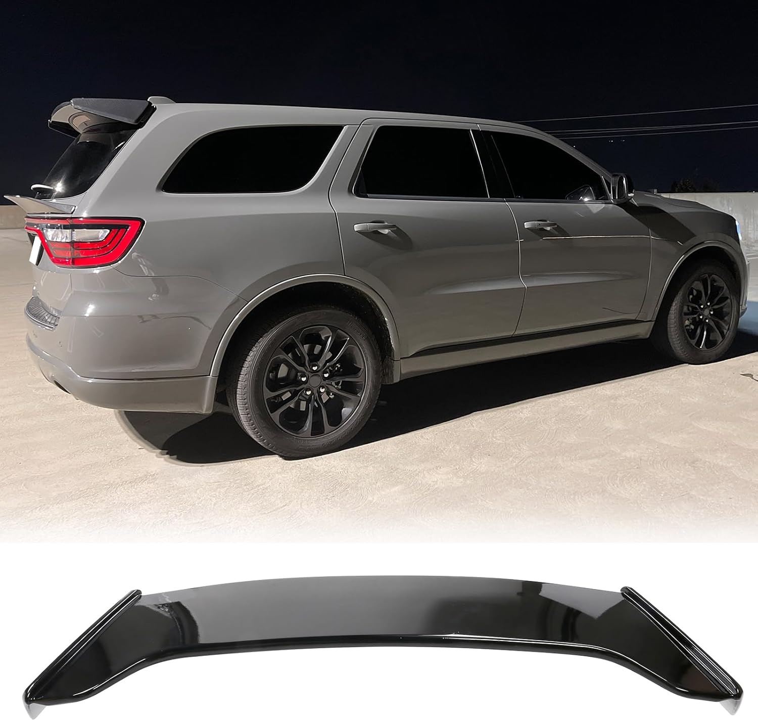 IKON Style ABS Glossy Black Rear Roof Spoiler for 2011-2025 Dodge Durango (Excluding SRT Models) - Enhance Your SUV's Aerodynamics & Style