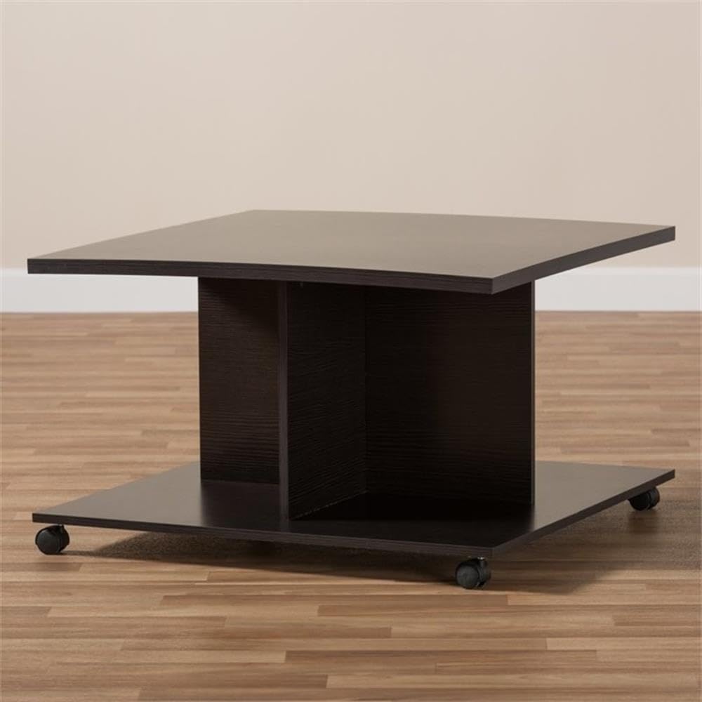 Modern Wenge Brown Coffee Table - Contemporary Living Room Furniture for Home & Office Decor