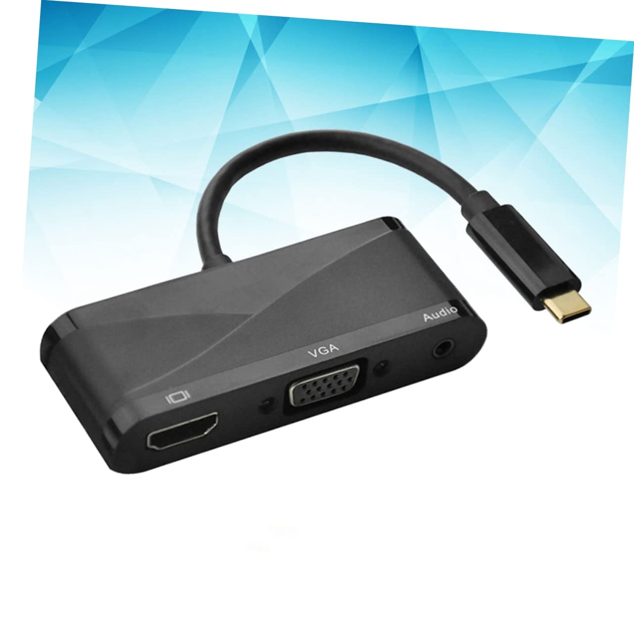 HOMSFOU USB C to VGA Adapter with Audio - USB Type C to VGA Converter Cable for MacBook Pro, Dell XPS, HP Laptop - Perfect for Presentations, Home Office & Conference Room Setups
