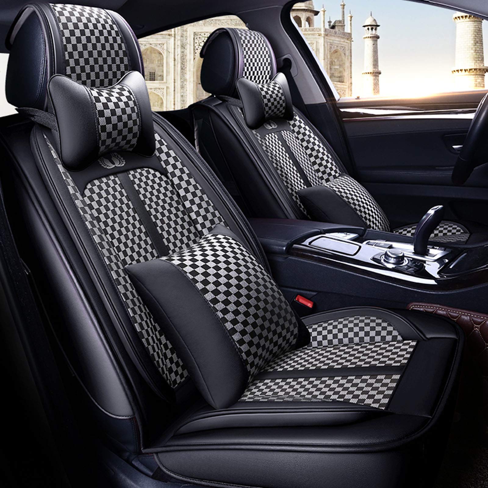 Breathable Car Seat Cushion with Adjustable Support - Universal Fit for 5-Seater & Most Vehicles (95% Compatibility) - Comfort for Long Drives & Commuting - Gray