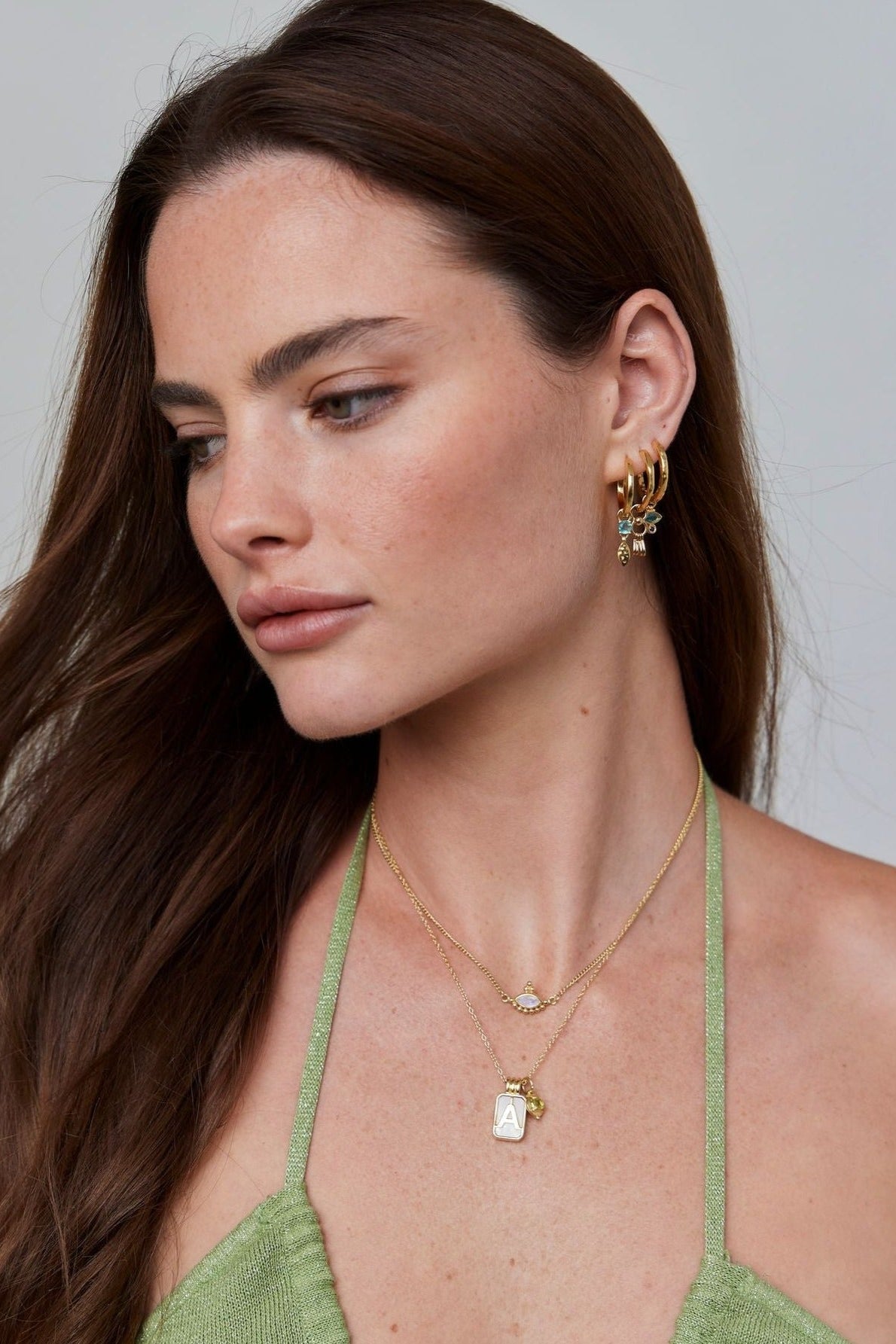 Petal Apatite Gold Charm Pendant Necklace - Elegant Gemstone Jewelry for Women - Perfect for Weddings, Parties & Everyday Wear