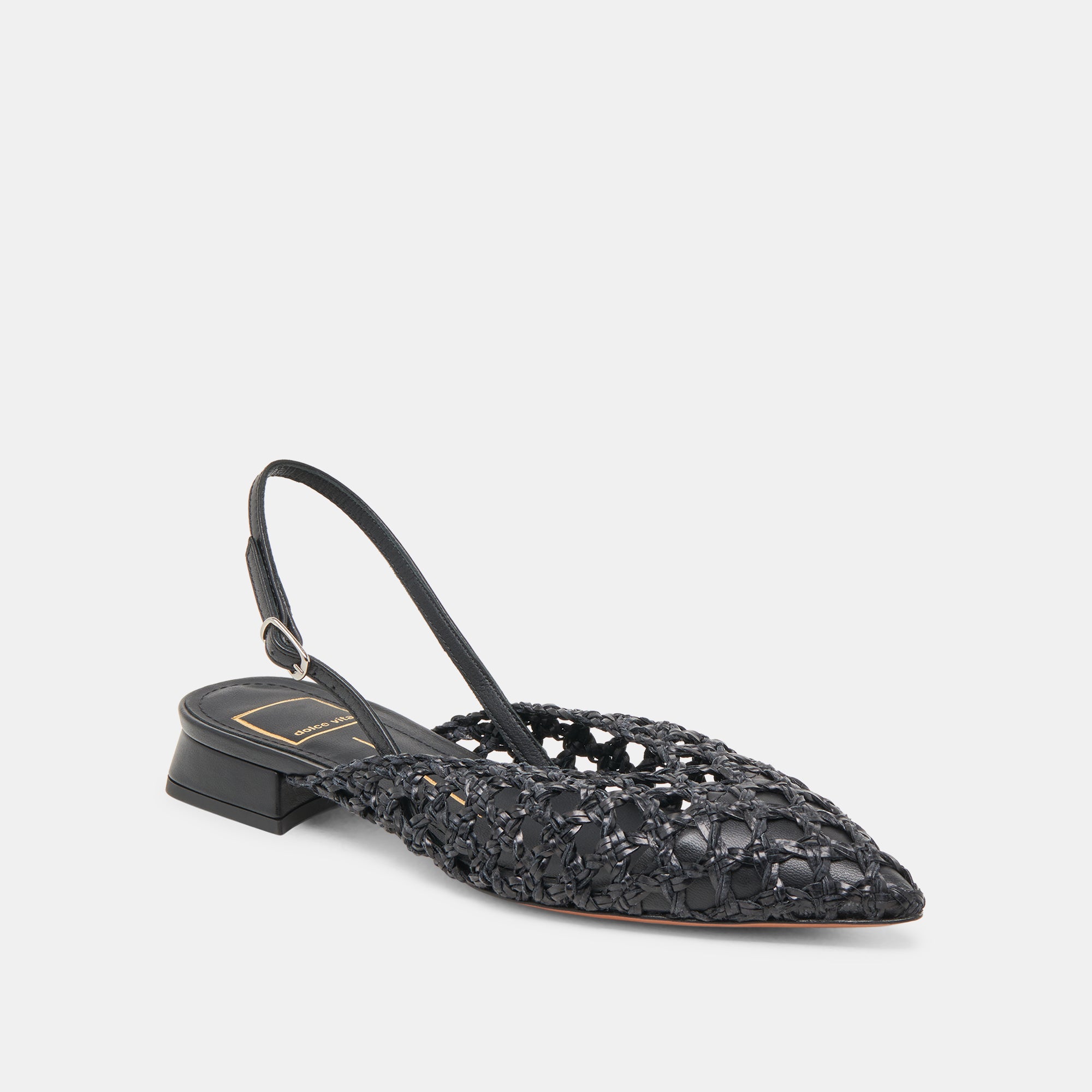 CYNDI Women's Black Woven Flats - Comfortable & Stylish Casual Shoes for Work, Travel & Everyday Wear
