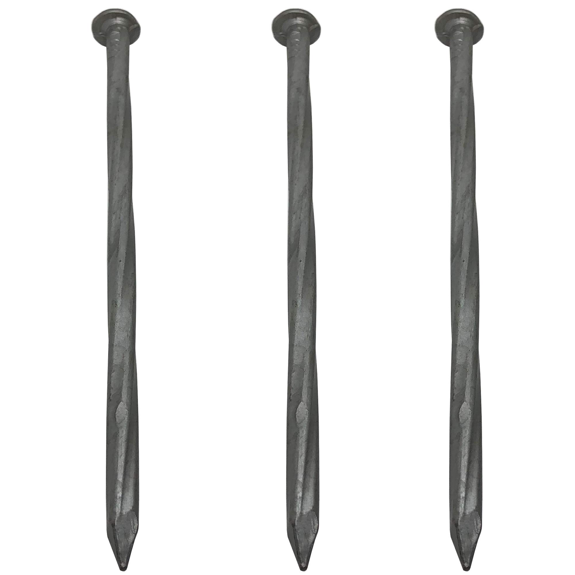 6-Inch Galvanized Landscape Stakes - Rust-Resistant Spiral Garden Nails for Artificial Turf, Paver Edging & Lawn Borders (50 Pack) - Perfect for Securing Outdoor Carpentry, Anchoring Tarps & Stabilizing Yard Decorations