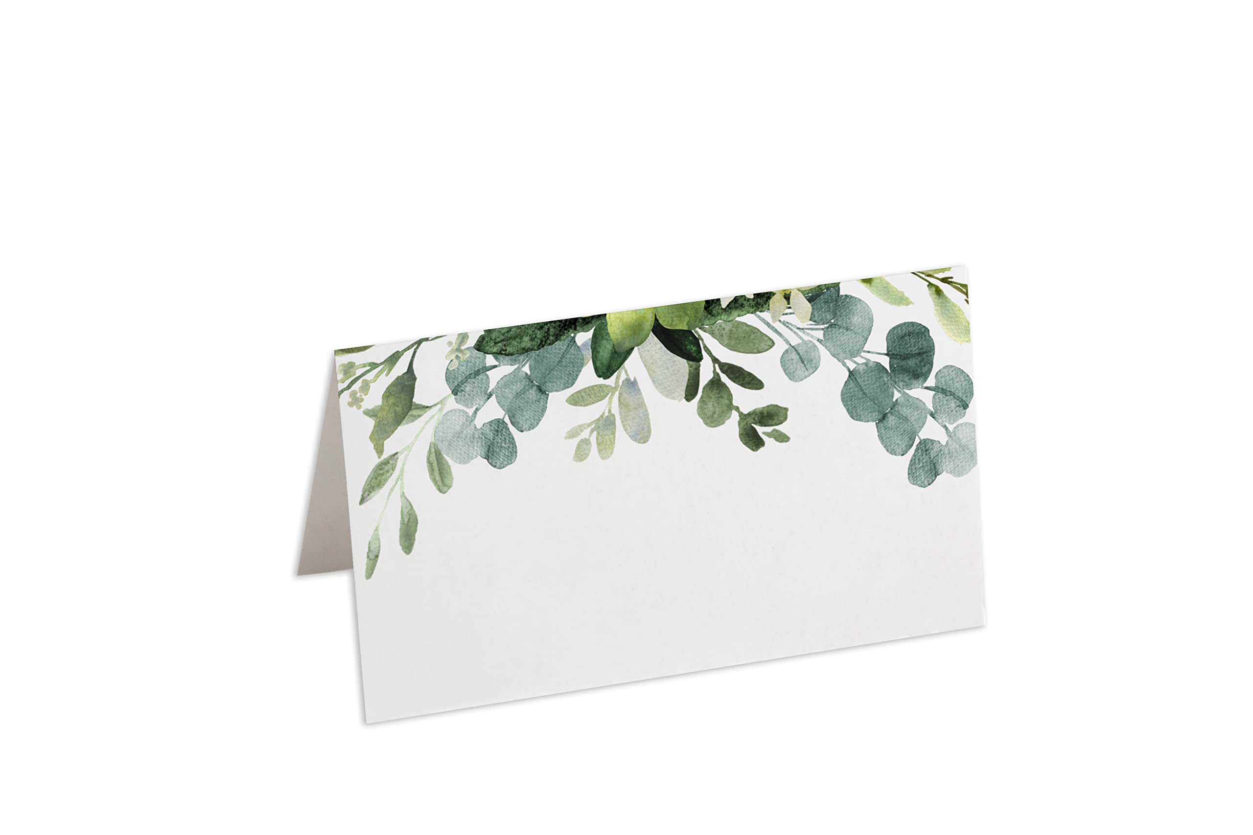 100 Pack Greenery Place Cards - 2.5 x 3 Inch Wedding Seating & Escort Cards - Pre-Scored for Easy Use - Perfect for Weddings, Parties & Special Events