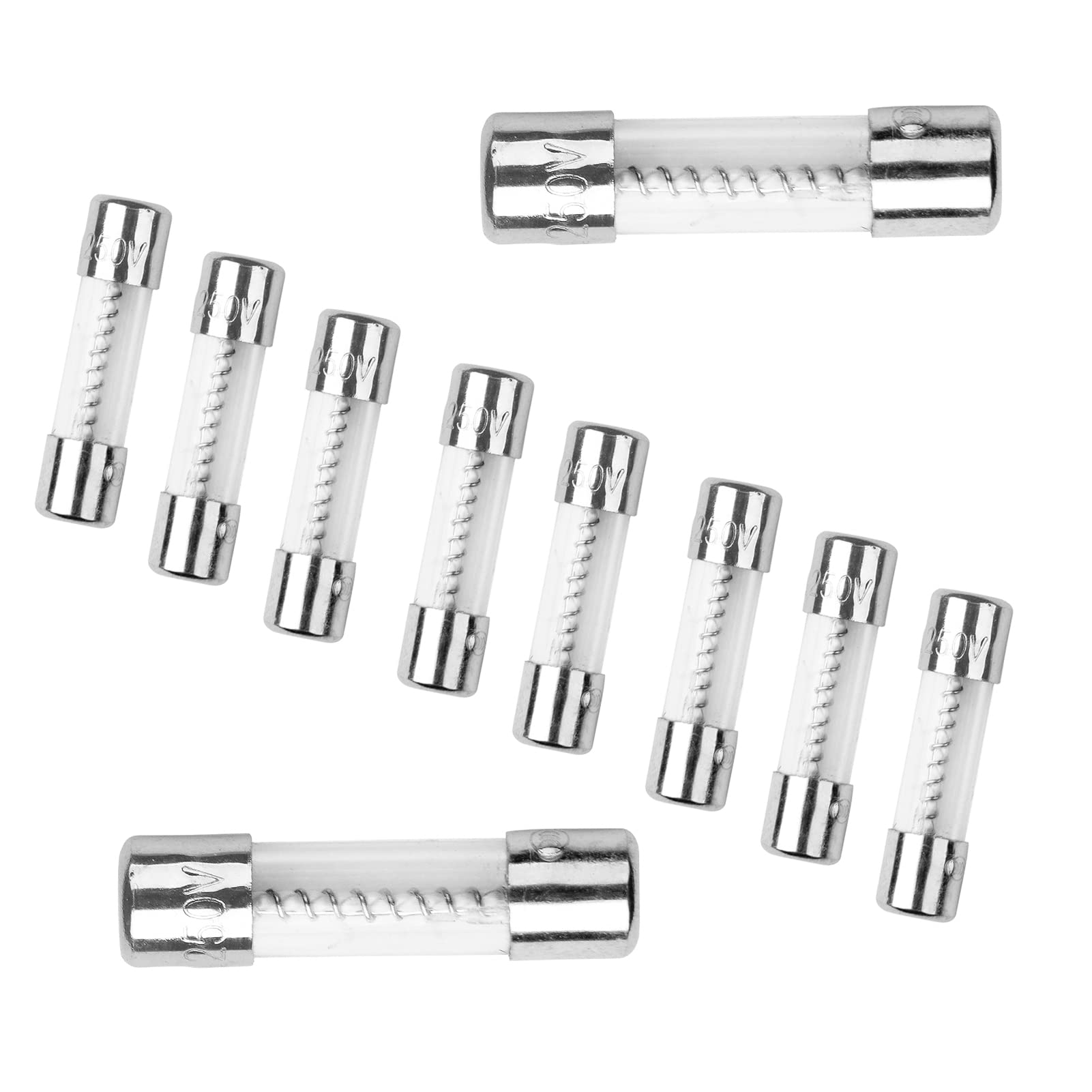 10Pcs T12AL250V 5x20mm 12A 250V Slow Blow Glass Fuses - Time Delay Fuse for Electronics, Appliances & Power Supplies - Perfect for Circuit Protection in Home, Office & Industrial Equipment