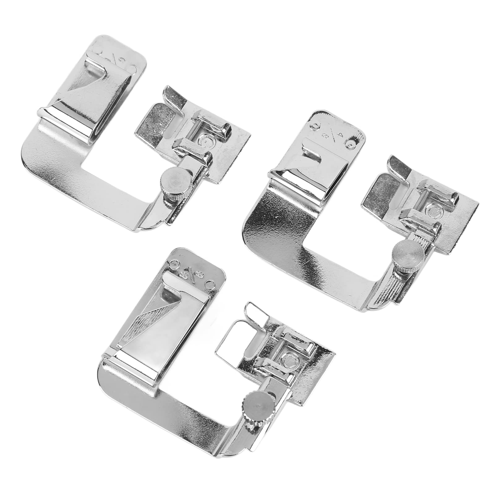 Omabeta 3PCS Presser Foot Set - Wide Rolled Hem Foot with Anti-Rust & High Hardness for Industrial & Household Sewing Machines | Perfect for Quilting, Dressmaking & Fabric Hemming Projects