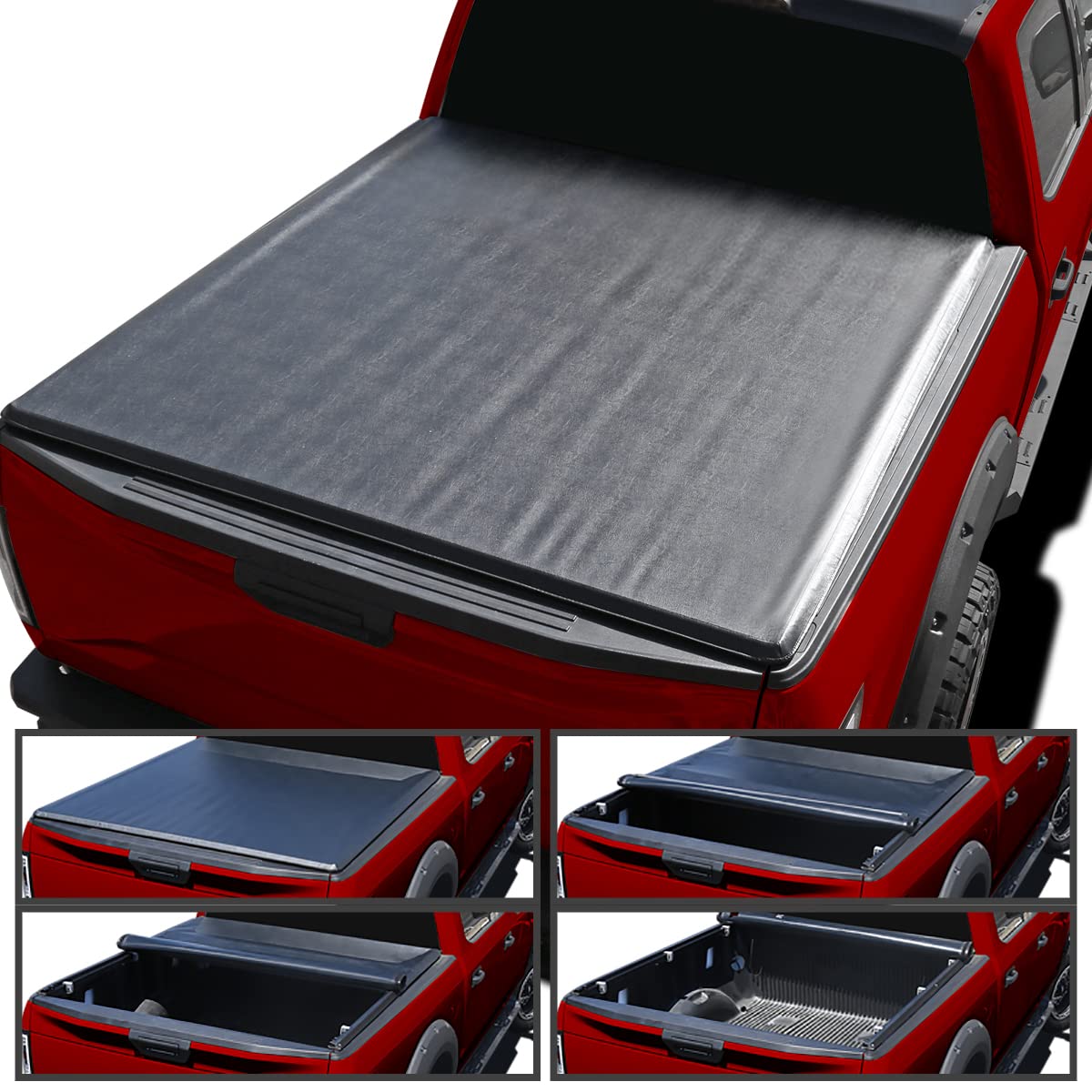 Spec-D Tuning Roll Up Vinyl Tonneau Cover for Ford F150 5'6