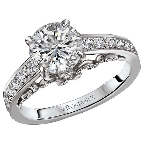 18KT 3/8 CTW Diamond Accent Vintage Engagement Ring Setting for 1.50 CT Round Cut Diamond - Perfect for Wedding, Anniversary & Proposal Gifts