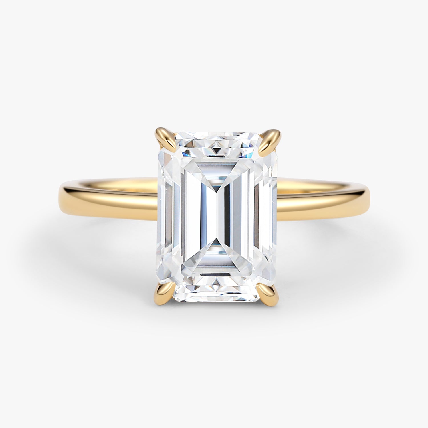 Emerald Cut Moissanite Solitaire Engagement Ring for Women - 1.5ct VVS1 Diamond Alternative Wedding Band, Proposal Jewelry Gift for Her | Perfect for Anniversaries, Valentine's Day & Special Occasions