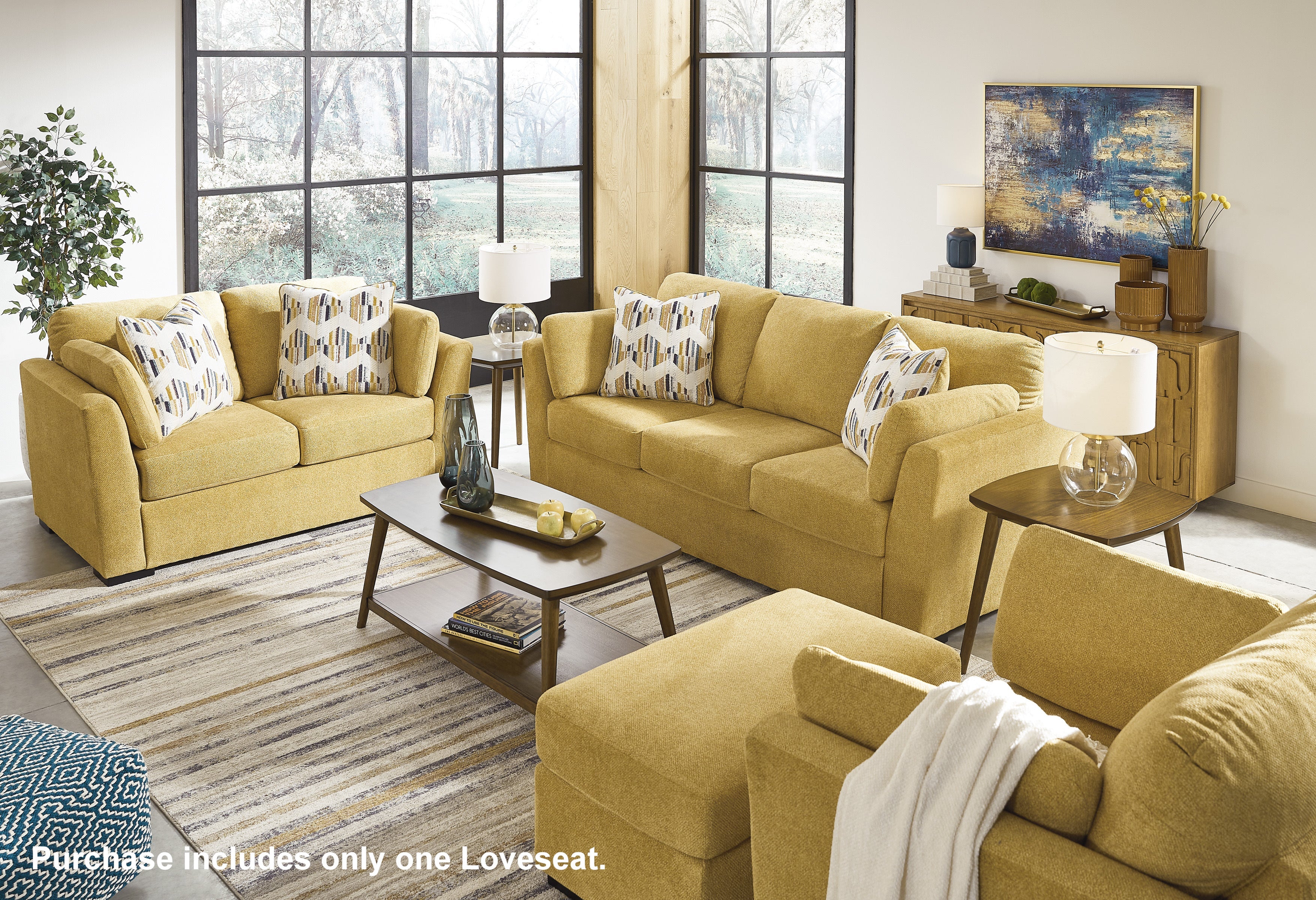 Clareen Upholstered Stationary Loveseat - Comfortable Small Sofa for Living Room, Bedroom & Office | Perfect for Relaxing, Reading & Small Spaces