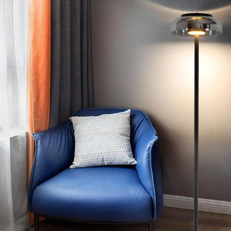 Modern Minimalist Transparent Glass Floor Lamp - Elegant Home Decor for Living Room, Bedroom, or Office Lighting