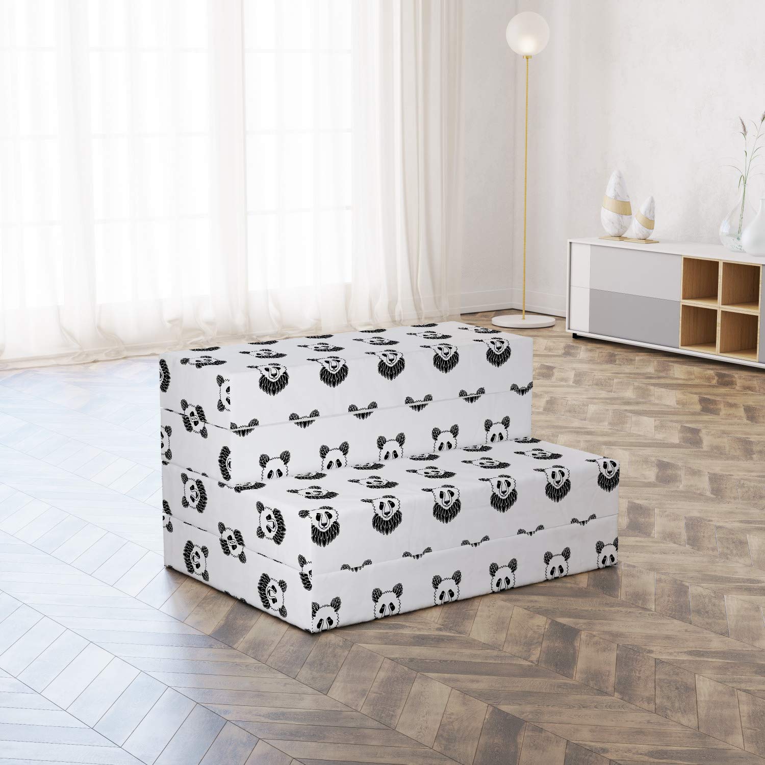 Ambesonne Tattoo-Inspired Panda Bear Foldable Mattress - 74.8