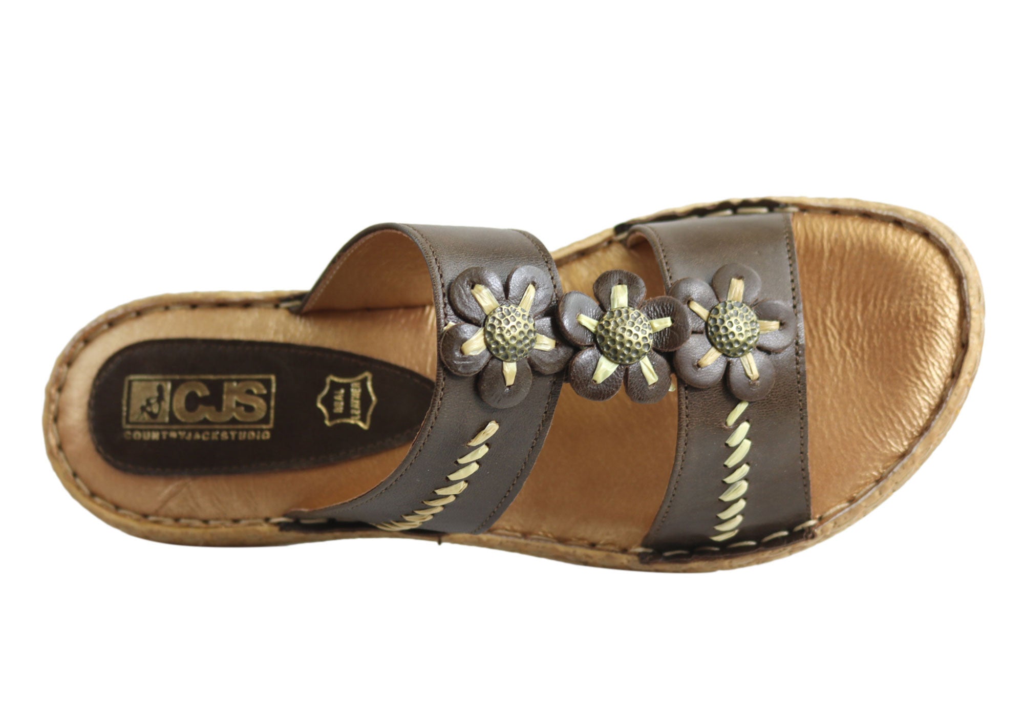 Country Jacks C391 Women's Comfort Sandals - Italian Made Leather Summer Sandals for Walking, Travel & Beach Vacations