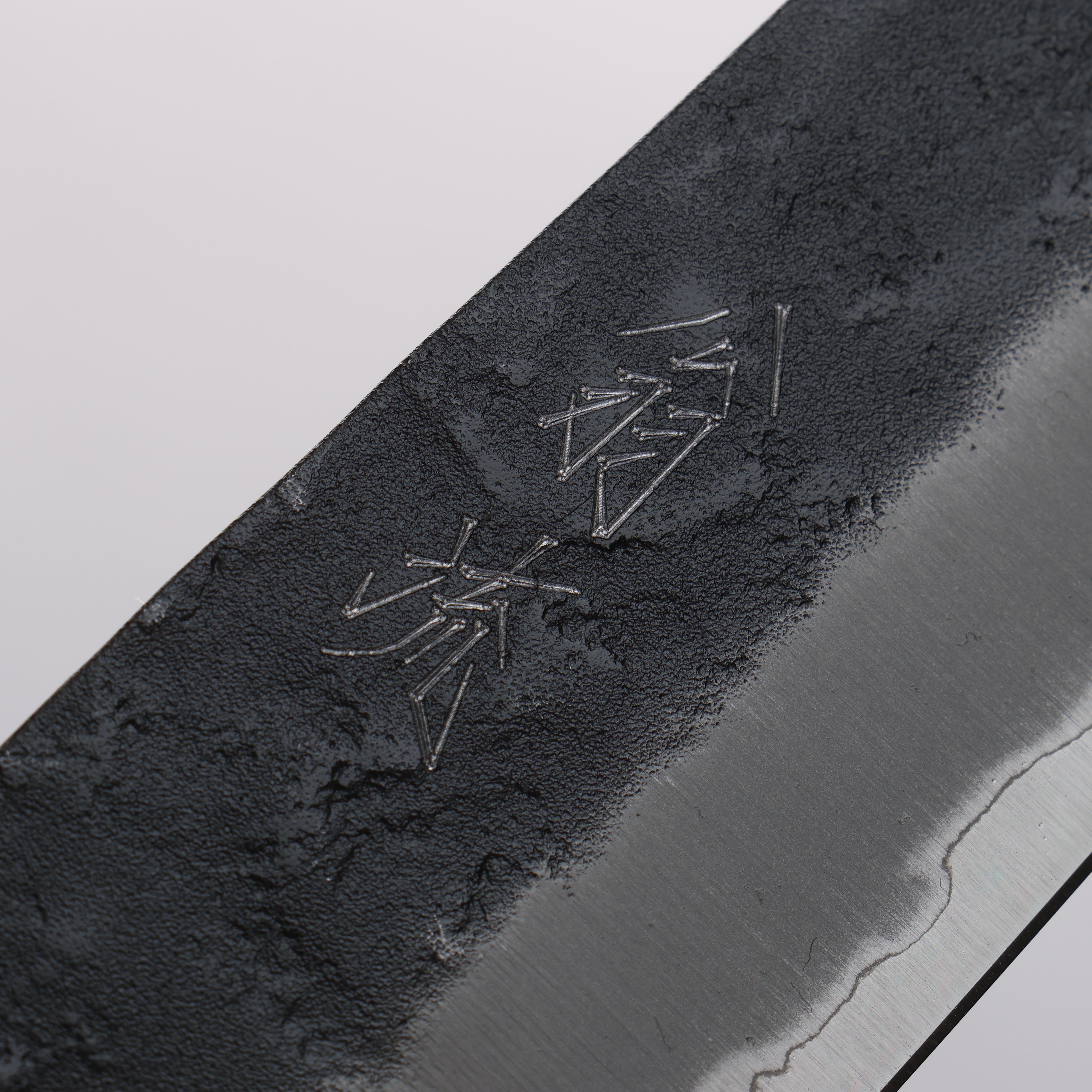 Premium Oul Blue Super Black Nashiji Bunka Knife 170mm - Japanese Kitchen Knife with Oak Handle for Slicing, Dicing & Precision Cutting - Perfect for Chefs & Home Cooks