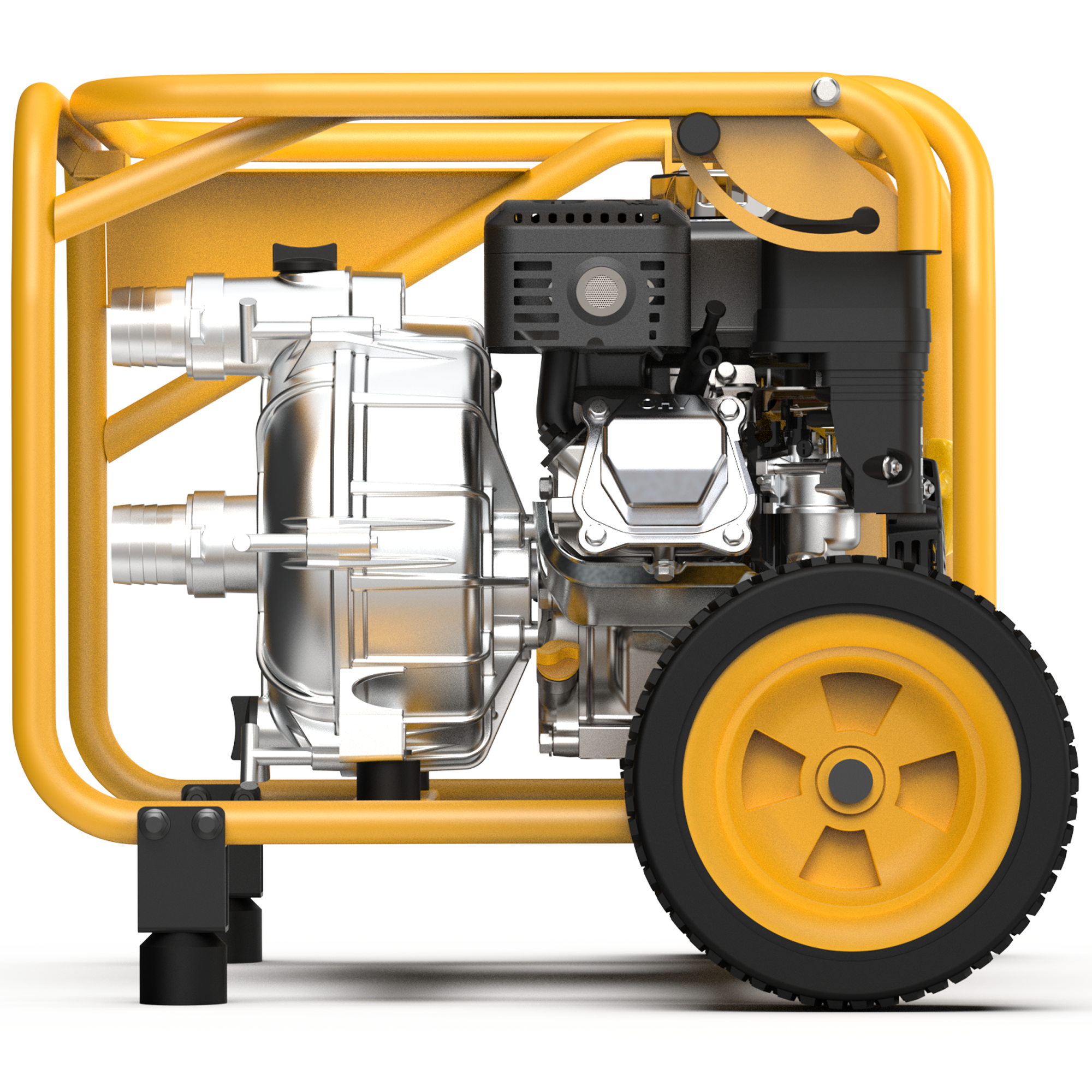2 Inch Portable High Pressure Water & Semi Trash Pump - Durable Gas Powered Pump for Flood Control, Irrigation, Construction & Farm Use