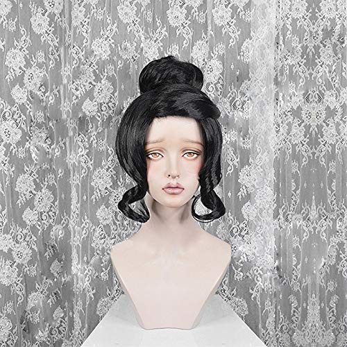 Black Curly Cosplay Wig for Halloween & Gaming - Perfect for Costume Parties, Cosplay Events & Themed Gatherings