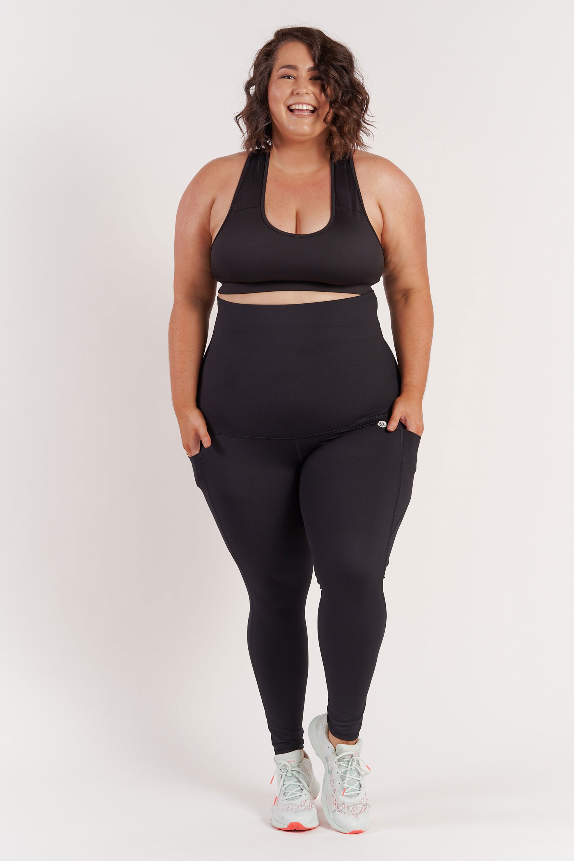 Postpartum Recovery Maternity Leggings with Pockets - High Waisted Black Yoga Pants for Nursing Mothers | Comfortable Post-Pregnancy Workout & Lounge Wear