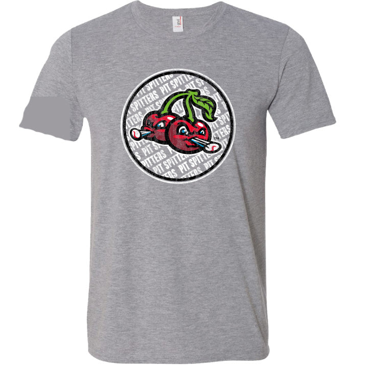 Vintage Cherry Print Distressed Circle Graphic Triblend T-Shirt - Soft & Comfortable Casual Wear for Men & Women