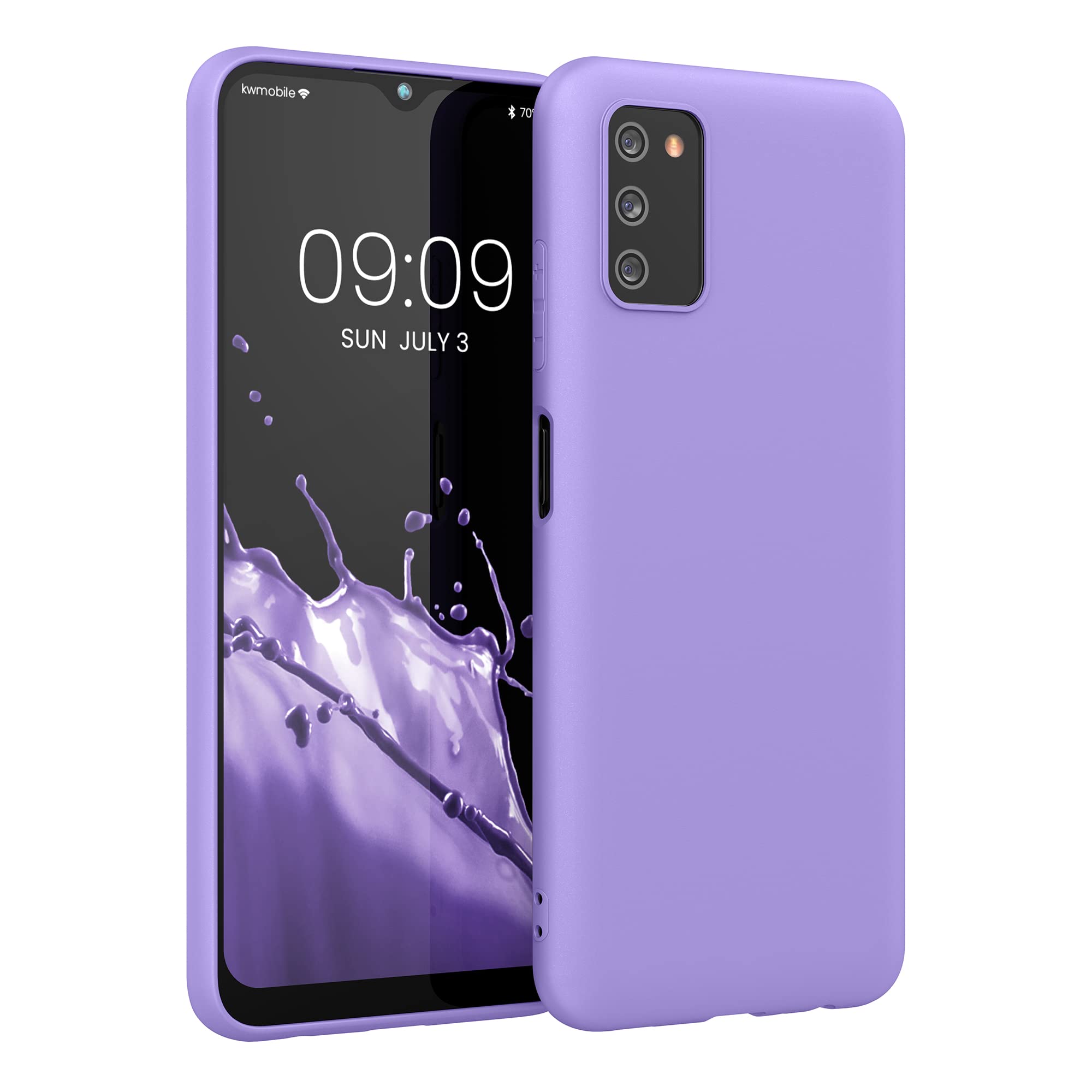 kwmobile TPU Case for Samsung Galaxy A03s - Soft Slim Flexible Protective Phone Cover (Violet Purple) - Perfect for Everyday Use, Work & Travel Protection
