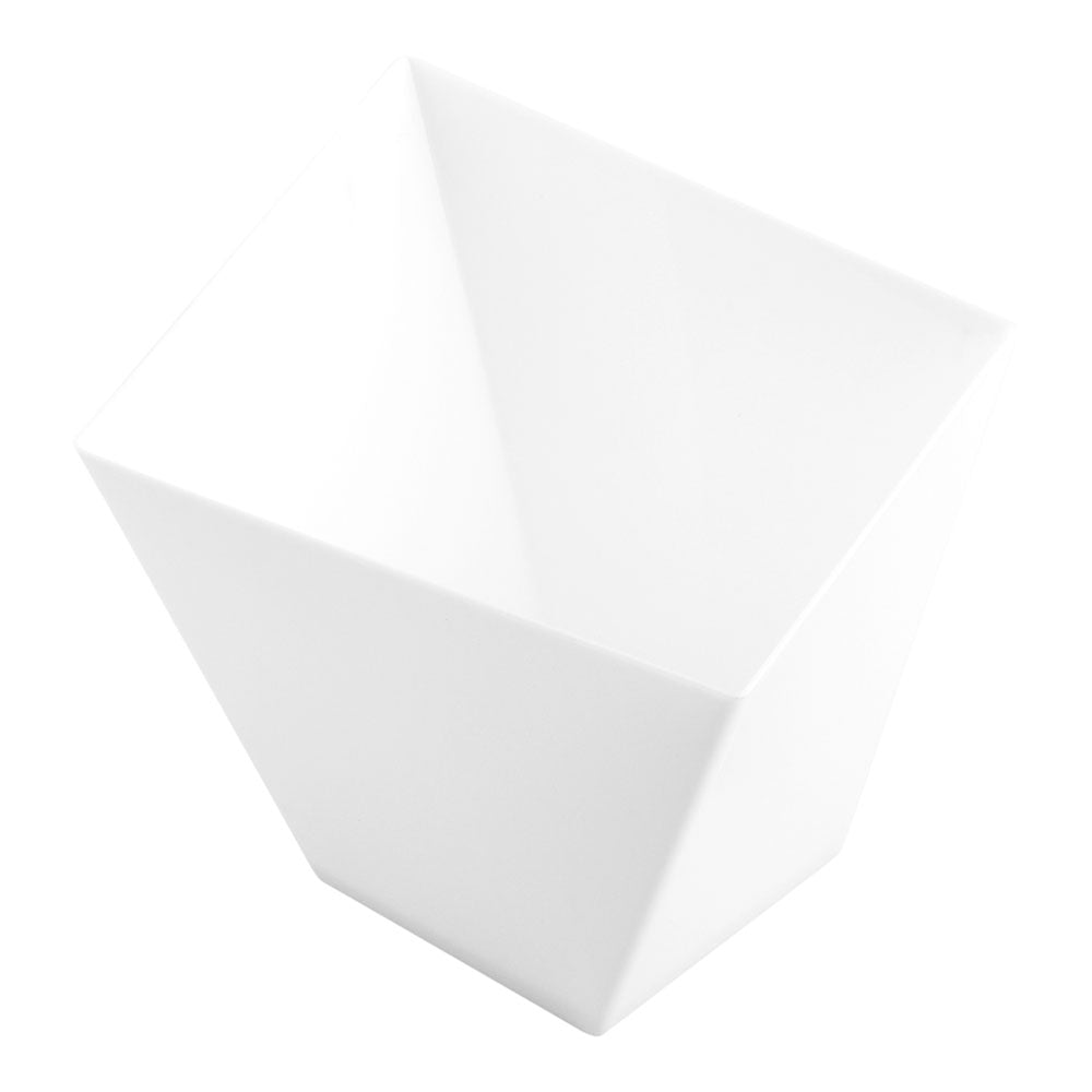 6 oz Square White Plastic Large Girata Dish - 3.25