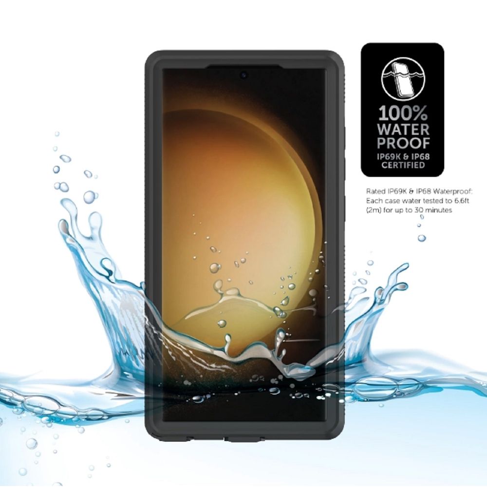 Body Glove 100007926 Waterproof Phone Case for Samsung Galaxy S23 Ultra 5G - IP68 Certified, Shockproof, Clear Black Design - Perfect for Swimming, Beach & Outdoor Activities