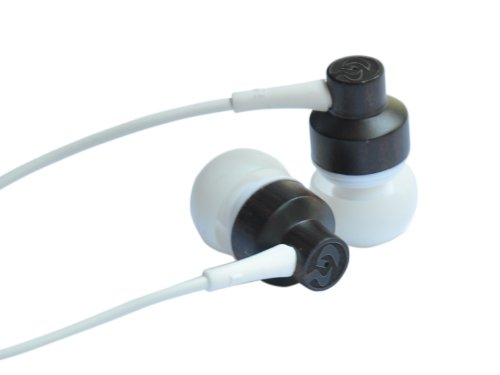 Premium Wooden In-Ear Earbuds with Microphone & Volume Control - Hi-Fi Sound & Super Bass Noise-Isolating Headphones (Ebony Solid Wood) - Perfect for Commuting, Workouts & Travel