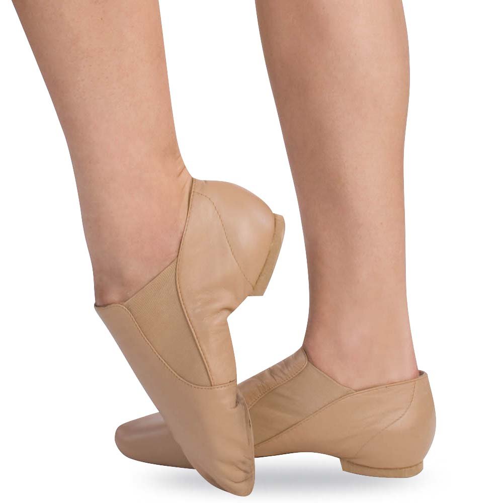 Body Wrappers Girls Leather Jazz Dance Boots - Tan Color for Ballet, Jazz & Modern Dance Performances & Classes