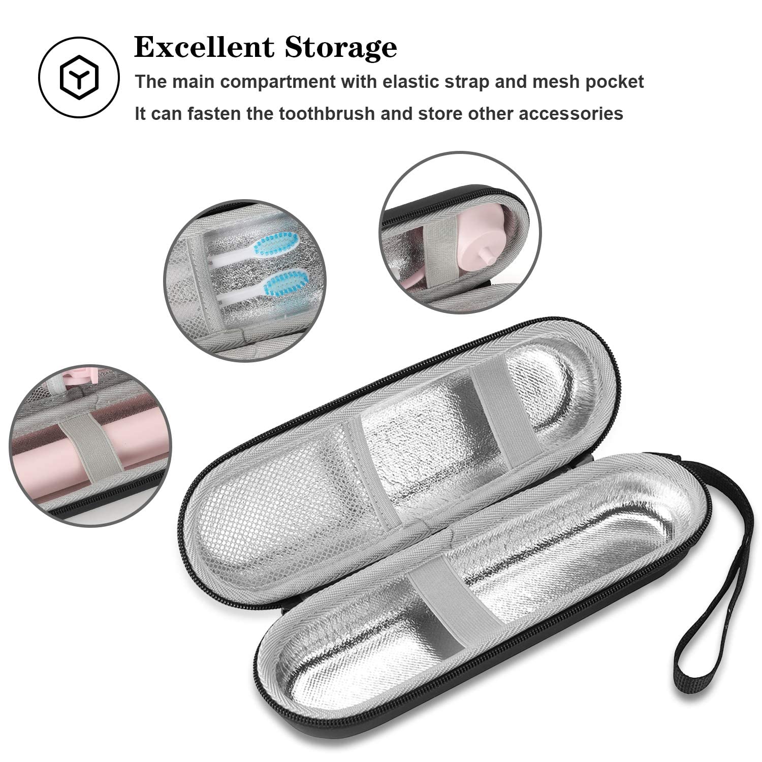 ProCase Travel Toiletry Bag Set with Electric Toothbrush Holder - Waterproof Cosmetic Organizer for Women & Men, Perfect for Airplane, Camping, Gym and Business Trips
