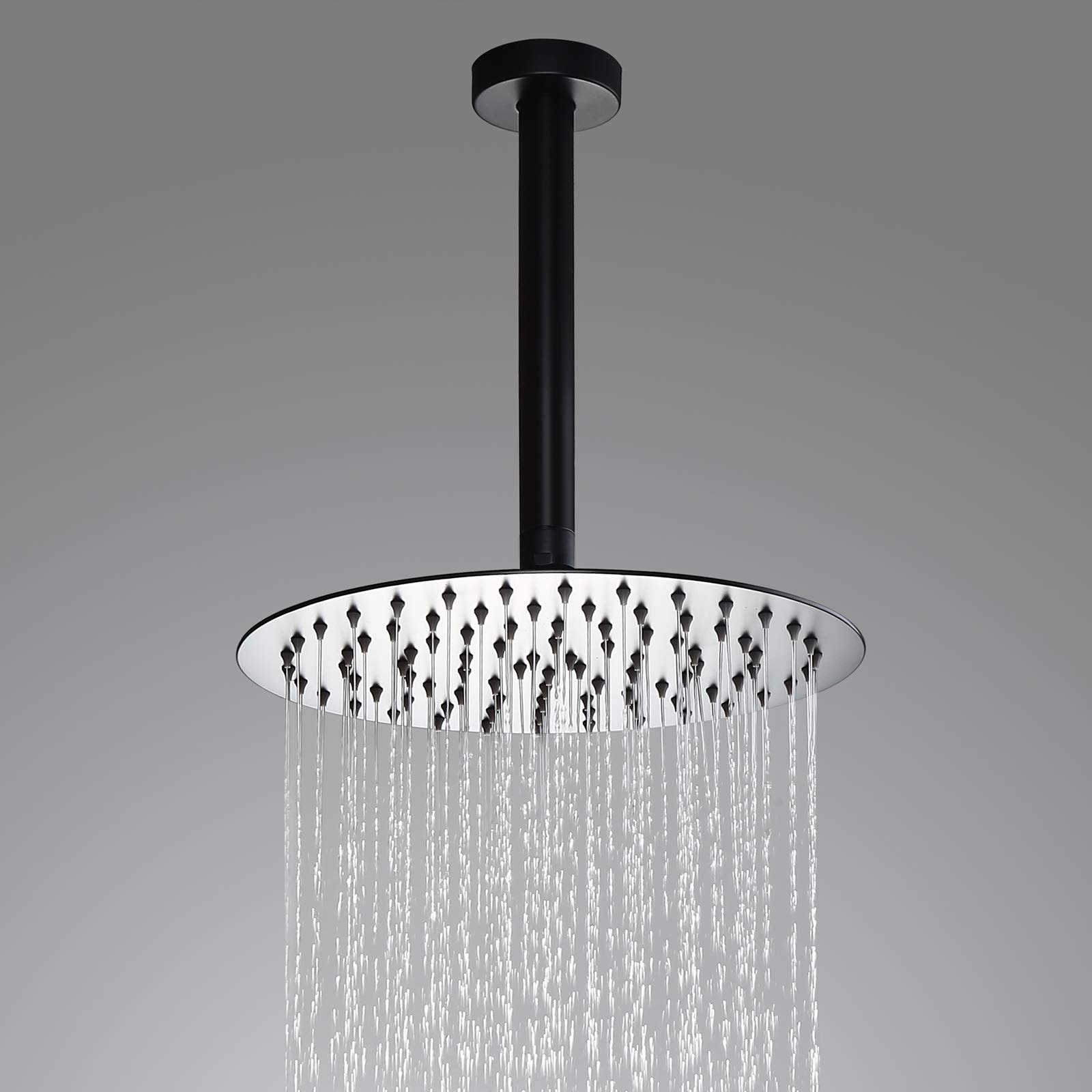 10 Inch Matte Black Ceiling Mount Rainfall Shower System with Hand Shower - Modern Bathroom Faucet Set for Luxurious Spa Experience | Perfect for Master Bathrooms & Hotel Style Showers