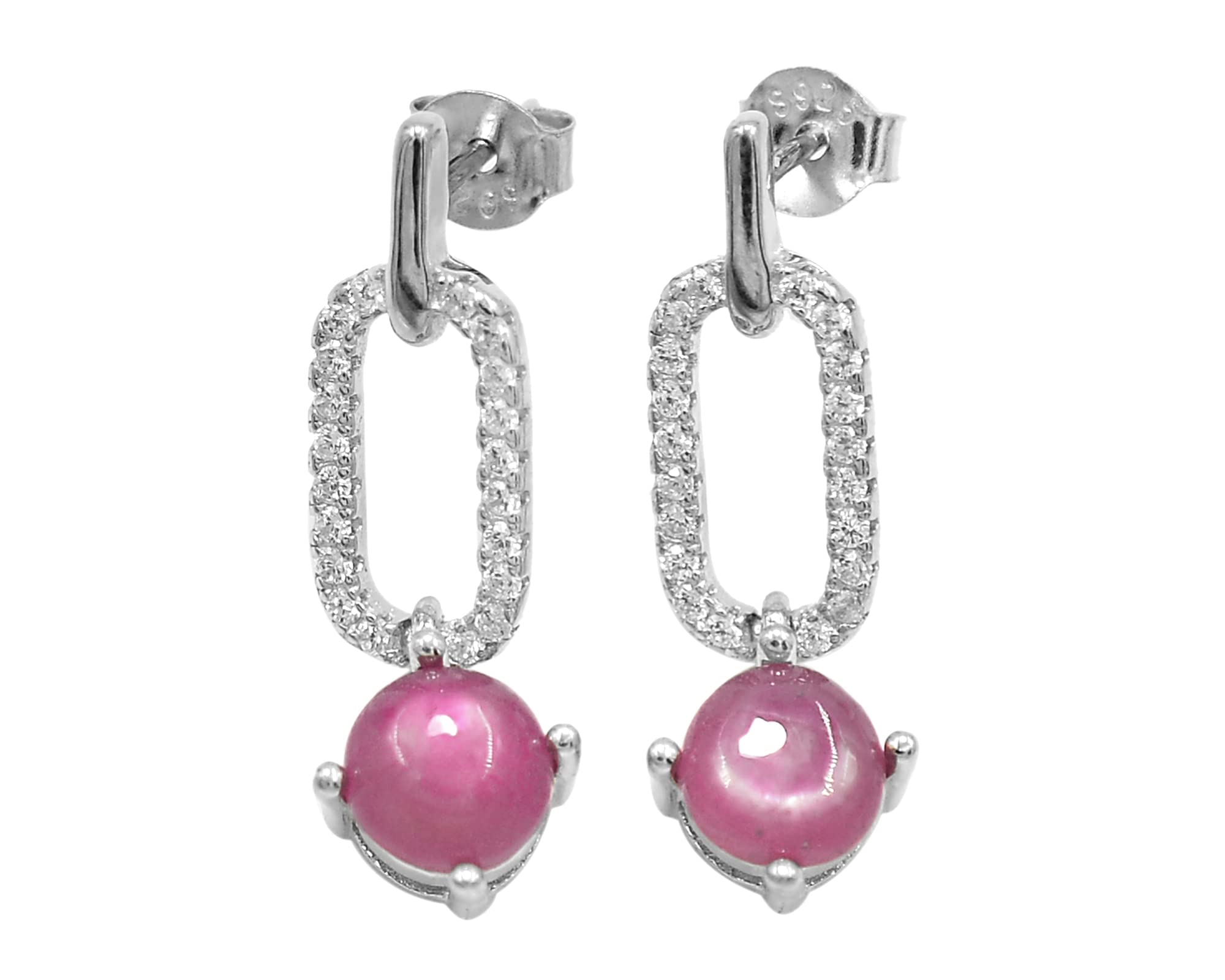July Birthstone Natural Red Ruby Cabochon Gemstone Ring Earring Pendant Set - 925 Sterling Silver Women's Jewelry for Birthday, Anniversary & Special Occasions - Perfect Gift for Wife, Mother & Loved Ones