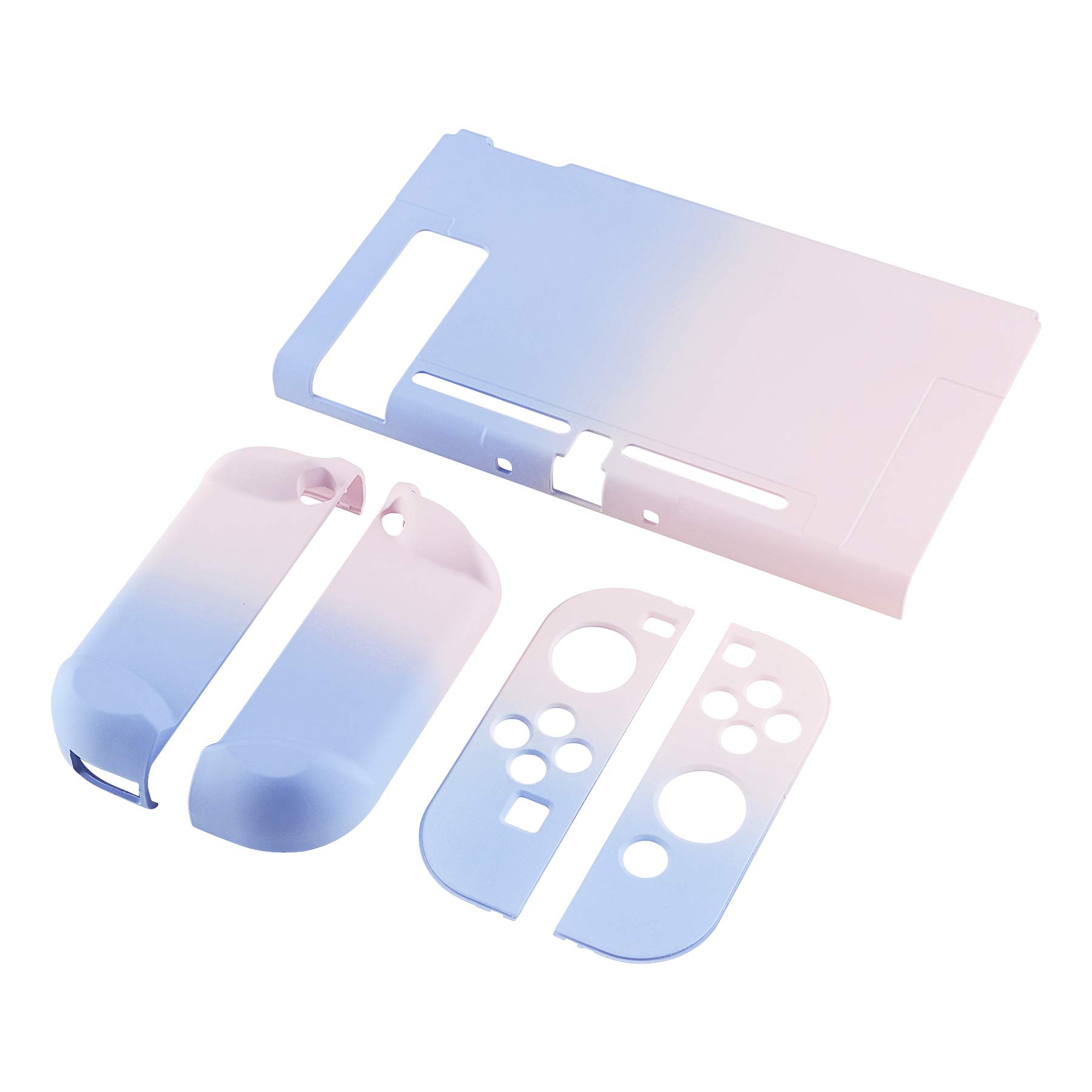 eXtremeRate PlayVital Protective Hard Shell Case for Nintendo Switch - Shock-Absorbent Anti-Scratch Dockable Cover with Easy Installation, Durable Gradient Pink Violet Gaming Accessories | Perfect for Travel, Home Gaming & Switch Protection