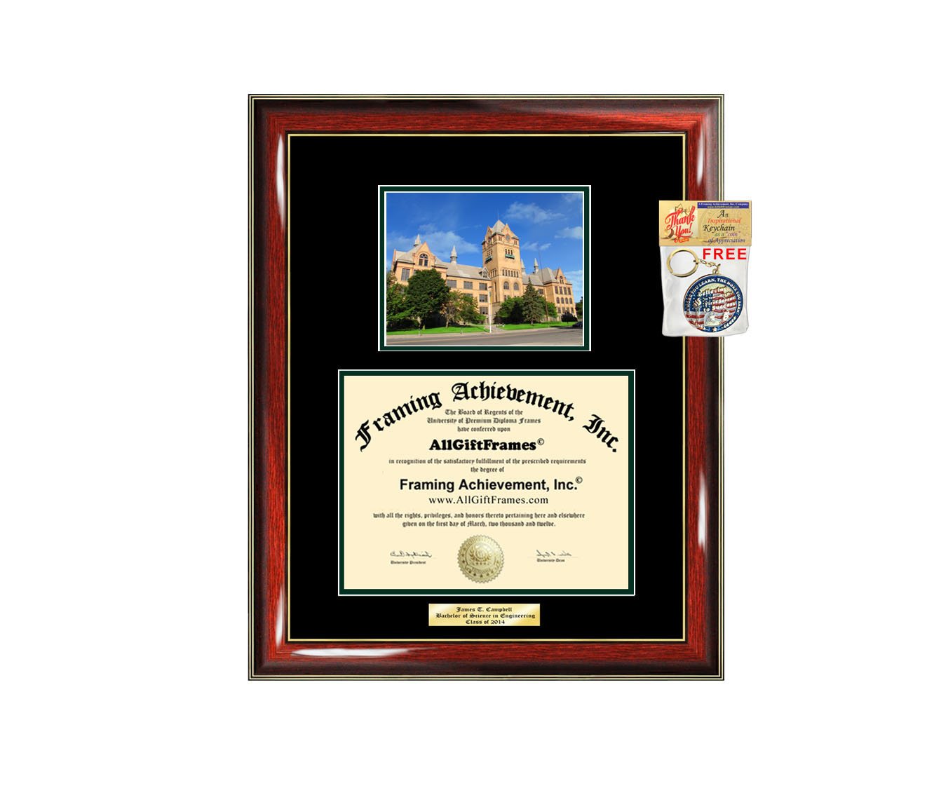 Wayne State University Diploma Frame - Custom Engraved Graduation Picture Frame for Bachelor, Masters, MBA, PhD & Doctorate Degrees - Perfect Graduation Gift for Students - Display Your Academic Achievement in Office, Home or Study Room