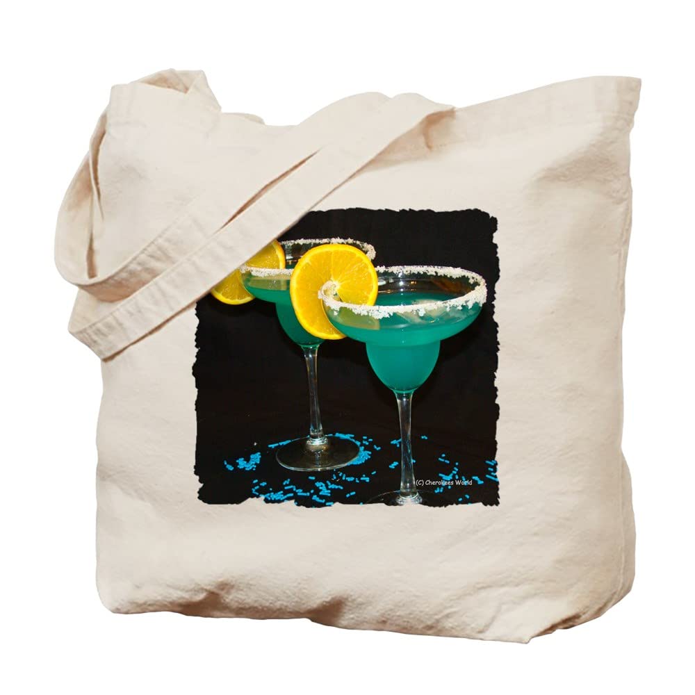 Blue Margarita Tote Bag - Natural Canvas Reusable Shopping Bag for Groceries, Beach & Everyday Use | Eco-Friendly & Durable