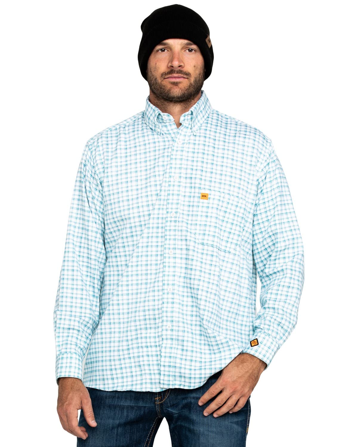 Wrangler Riggs Workwear Men's Big & Tall Flame Resistant Lightweight Button-Up Shirt for Construction, Welding & Outdoor Work Safety