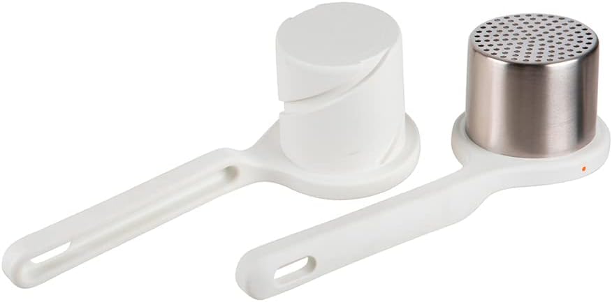 Joseph Joseph Helix Potato Ricer - Stainless Steel Masher for Perfect Mashed Potatoes, Gnocchi & Baby Food - Easy to Clean, Durable Kitchen Tool for Home Chefs (White)