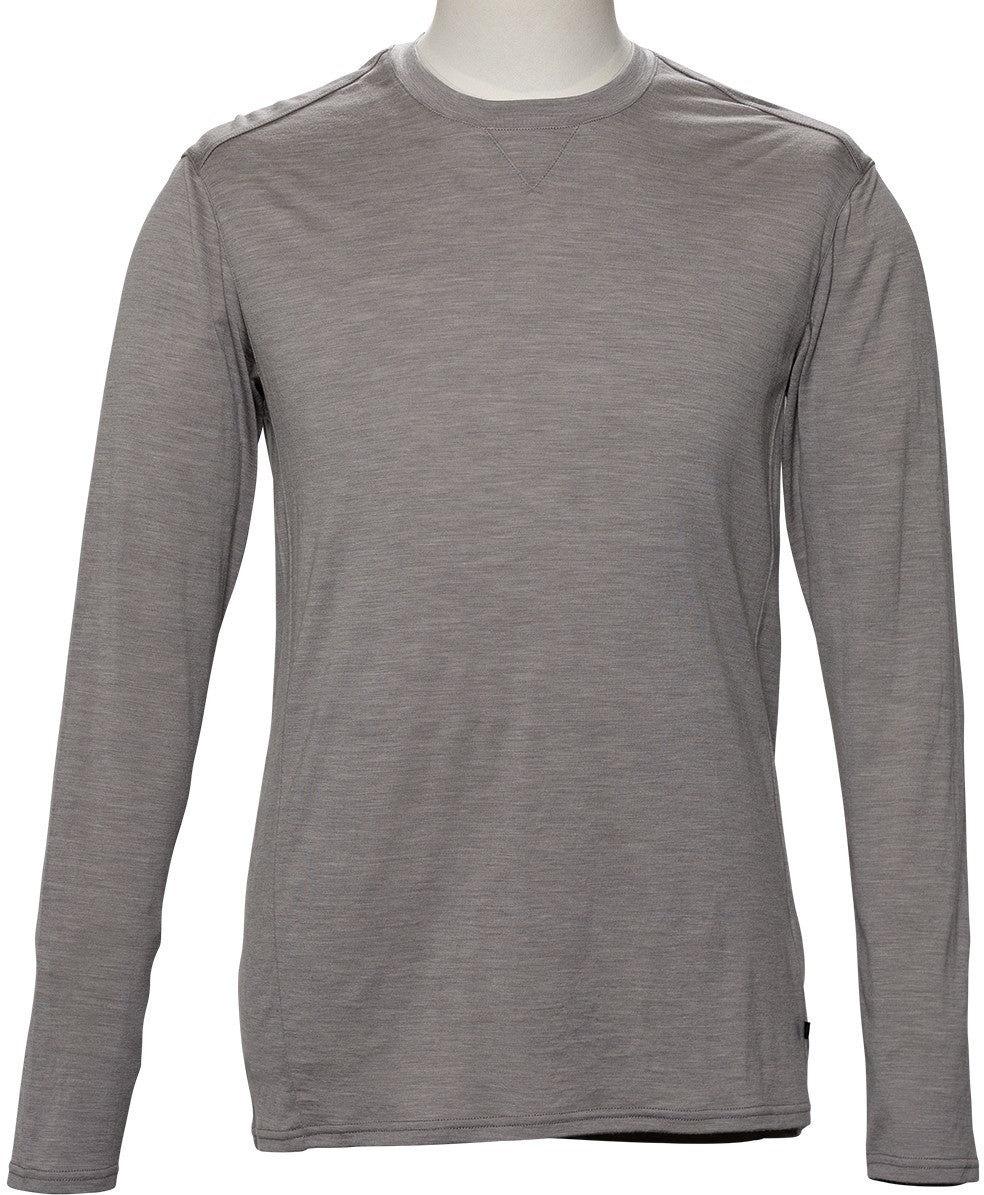 180GSM Single Jersey Merino Wool Long Sleeve Crew Neck T-Shirt for Men - Soft & Breathable Winter Base Layer for Hiking, Skiing & Outdoor Activities