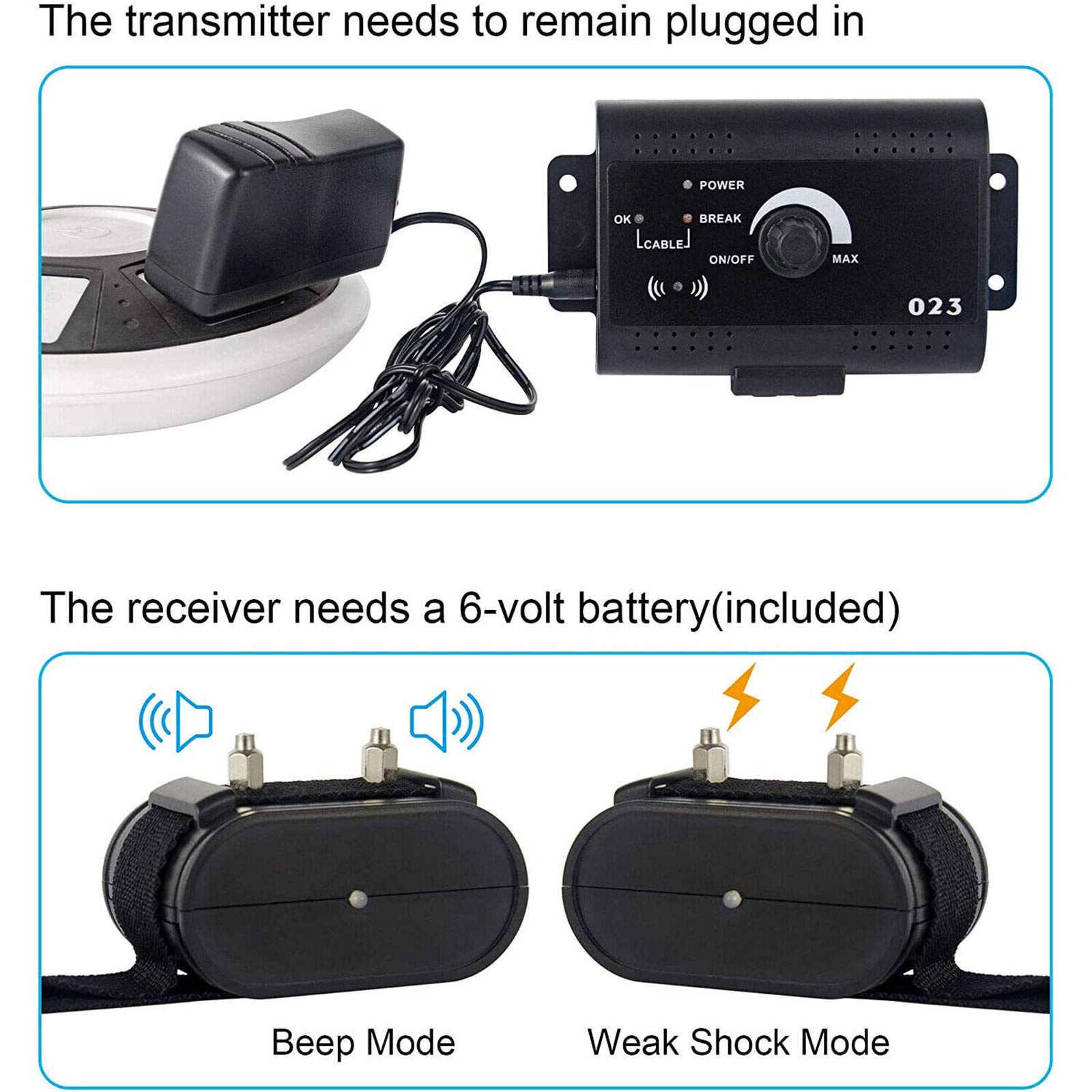 Electric Dog Fence System - 300m In-Ground Pet Containment with Waterproof Training Collar | Shock & Tone Correction | Safe & Harmless for All Dogs | Perfect for Backyard & Large Yard Dog Training