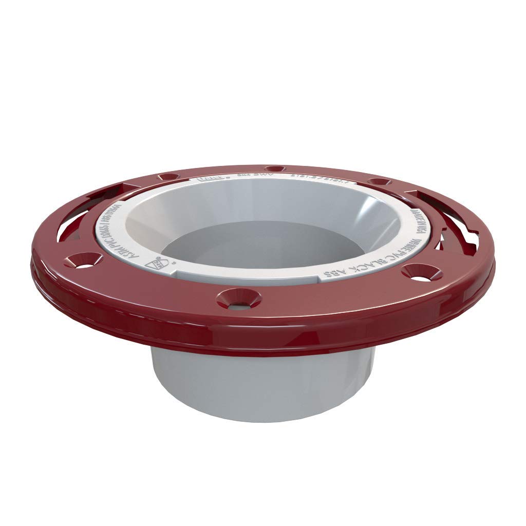 Oatey 3 inch or 4 inch PVC Closet Flange with Metal Ring - No Test Cap - Durable Plumbing Fitting for Toilet Drain Installation in Bathrooms & Basements