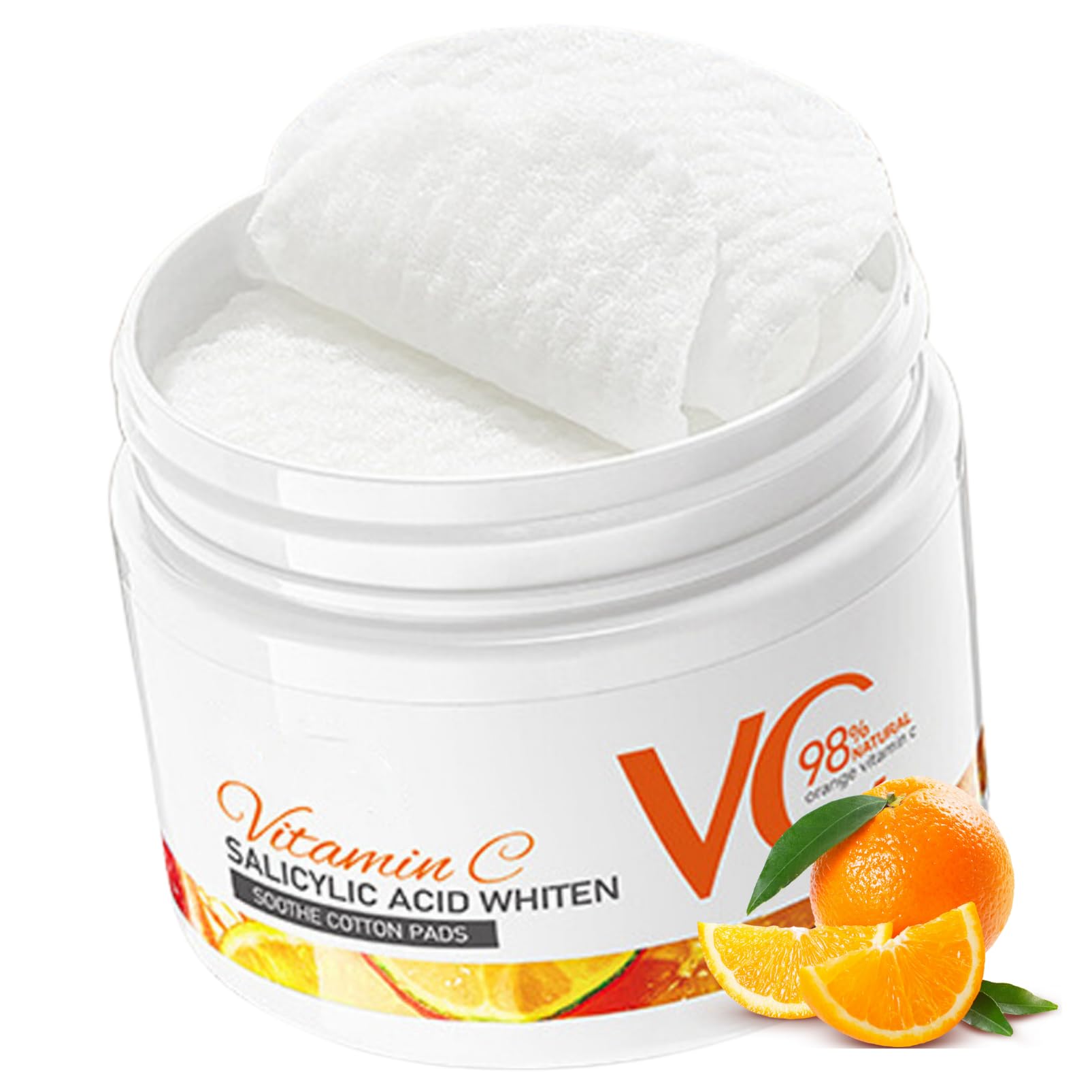Salicylic Acid Toner Pads with 98% Vitamin C - Exfoliating & Cleansing Face Pads for Acne Treatment & Pore Unclogging - Gentle Face Wipes for Daily Skincare Routine (Pack of 55) - Perfect for Travel, Gym & On-the-Go Use