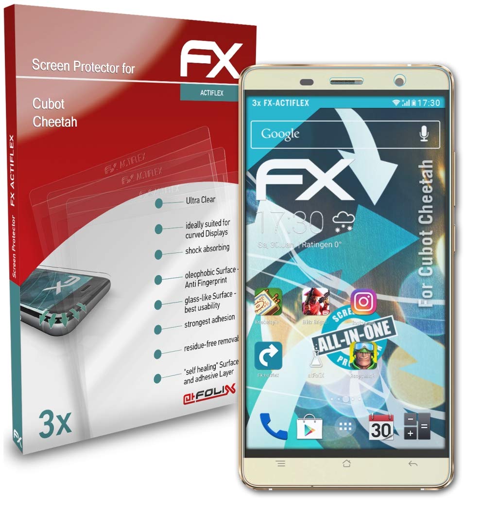 atFoliX Ultra Clear Flexible Screen Protector (3-Pack) for Cubot Cheetah - Anti-Scratch FX Protection Film for Smartphones | Perfect for Everyday Use, Travel & Work