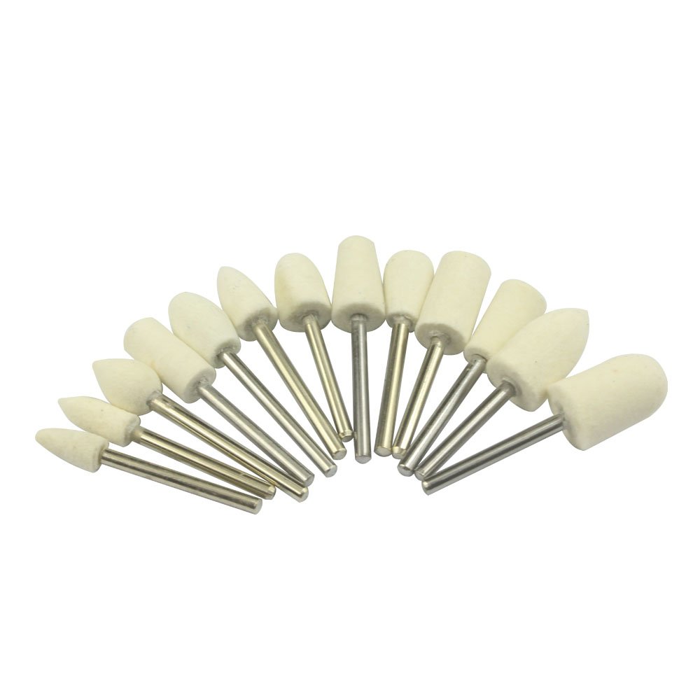 13-Piece Multifunctional Wool Felt Polishing Wheel Set for Dremel Rotary Tools - 1/8 Inch Shank Accessories for Metal, Jewelry & Wood Polishing - Perfect for DIY Crafts, Automotive Detailing & Home Improvement Projects