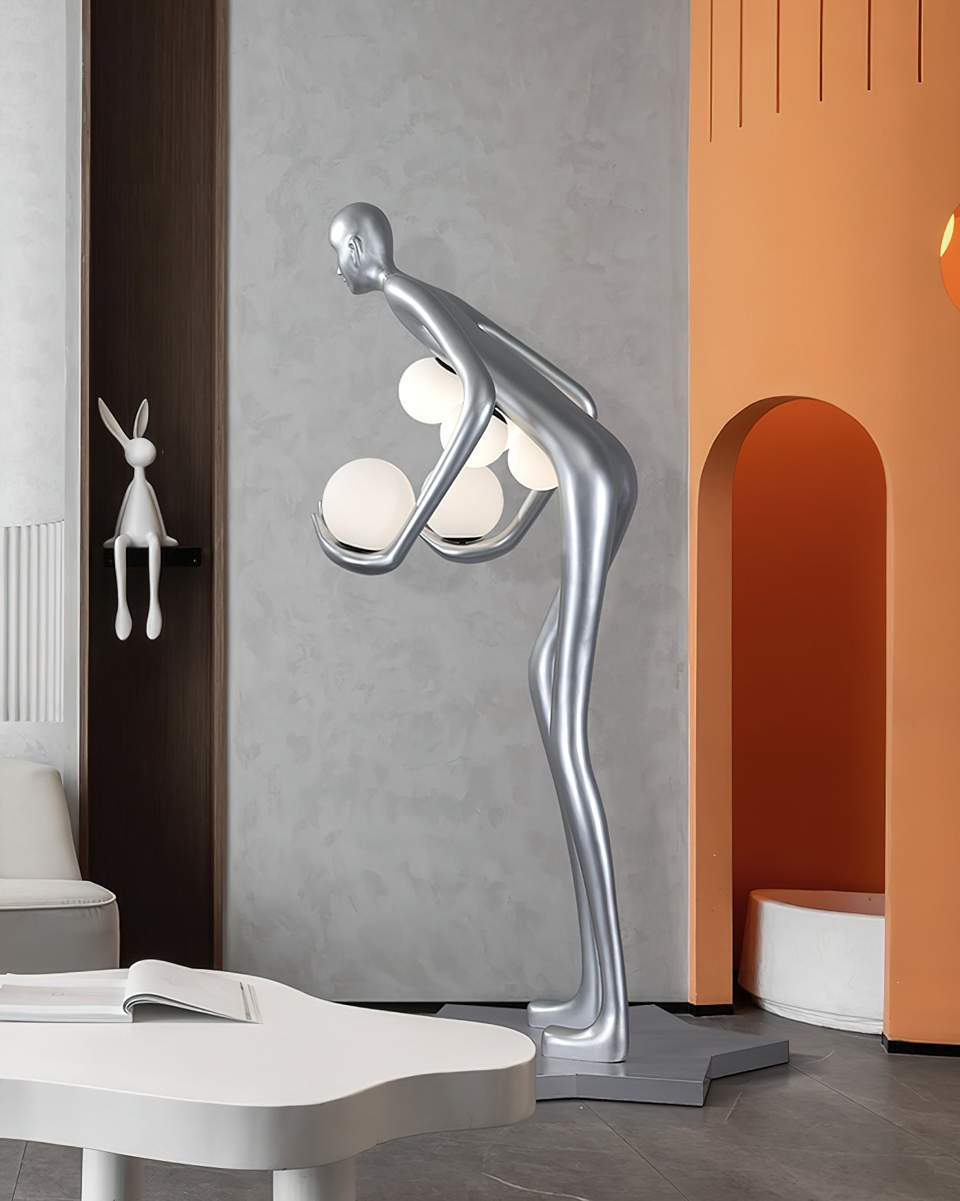Celestial Guardian Sculpture Floor Lamp - Modern Home Decor, Feng Shui Statue, LED Lighting for Living Room, Bedroom & Office - Perfect for Meditation, Yoga & Relaxation Spaces