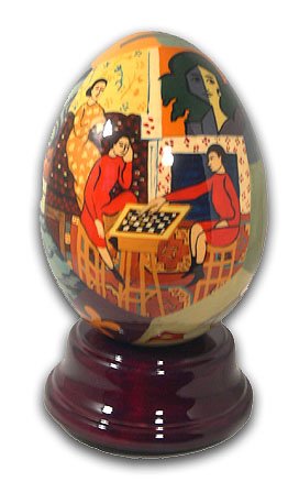 Matisse Hand Painted Reuge Revolving Musical Egg - Collectible Music Box with 10+ Classic Song Options (Including Clair de Lune) - Perfect Gift for Weddings, Anniversaries & Home Decor
