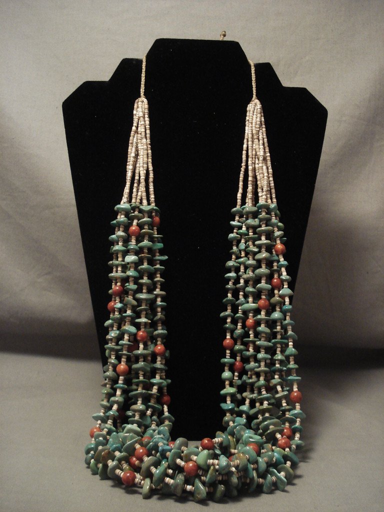 344g Modern Navajo Native American Turquoise Necklace – Handcrafted Natural Green Turquoise Jewelry for Women | Perfect for Boho Fashion, Weddings & Special Occasions